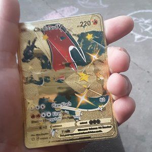 Metal golden pokeymon card